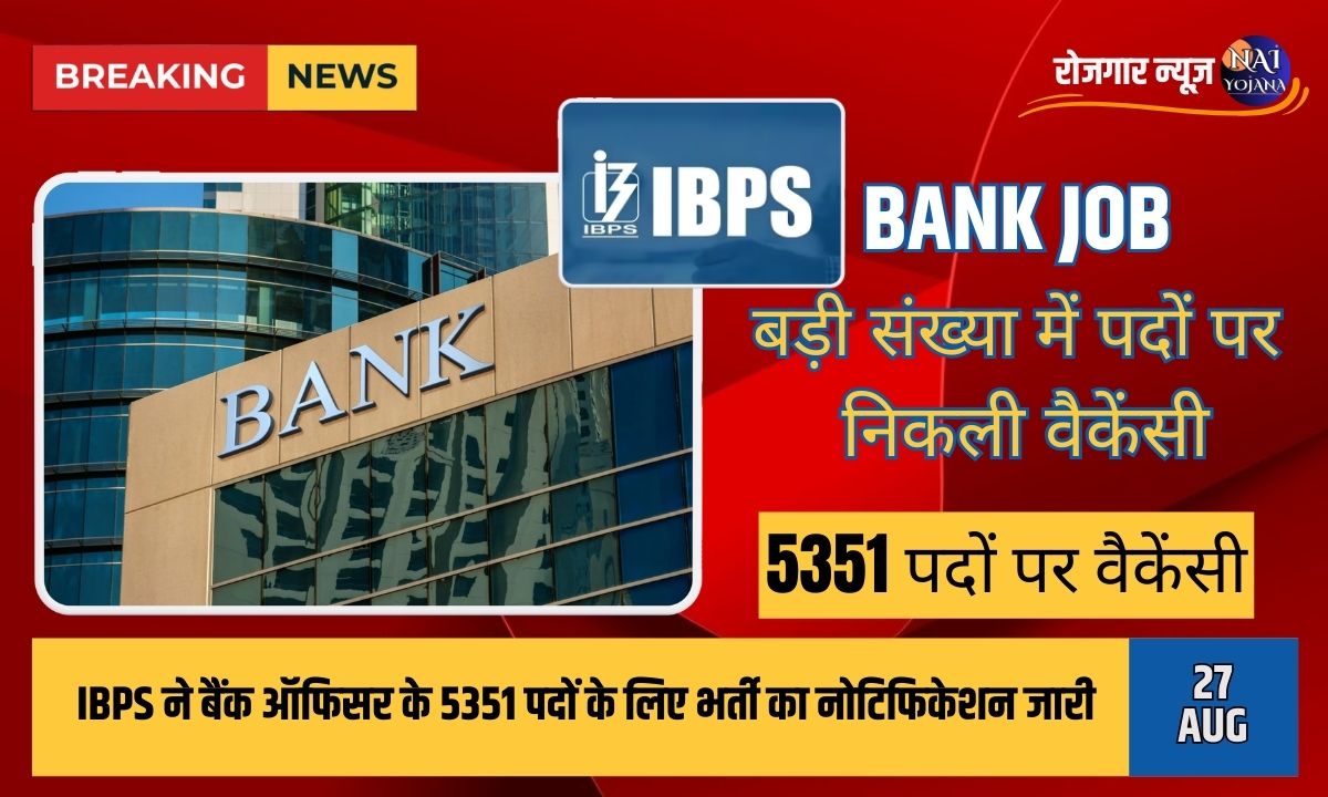 Bank Vacancy 2024: IBPS बैंक में अफसर के पदों पर निकली वेकैंसी, फॉर्म भरते ही मिलेंगी नौकरी 1 ibps bank officer vacancy 2024 on 5351 posts