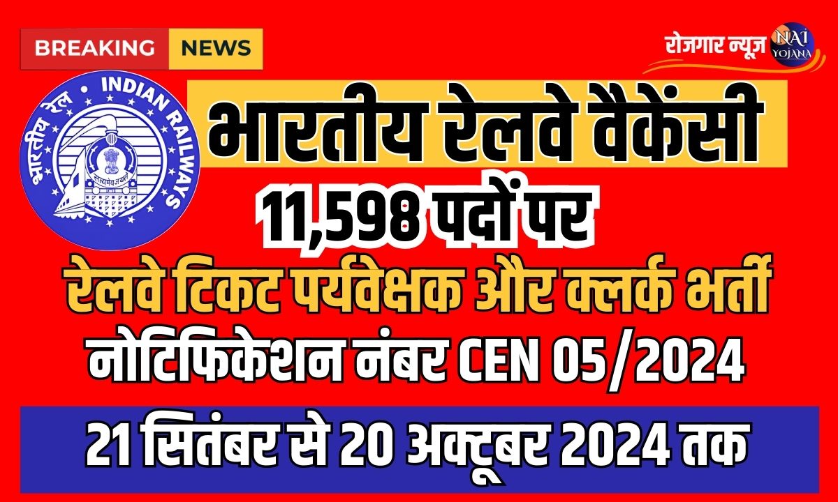 Railway Ticket Supervisor & Clerk Recruitment 2024: विस्तृत जानकारी और आवेदन प्रक्रिया 1 Railway Ticket Supervisor and Clerk Recruitment 2024