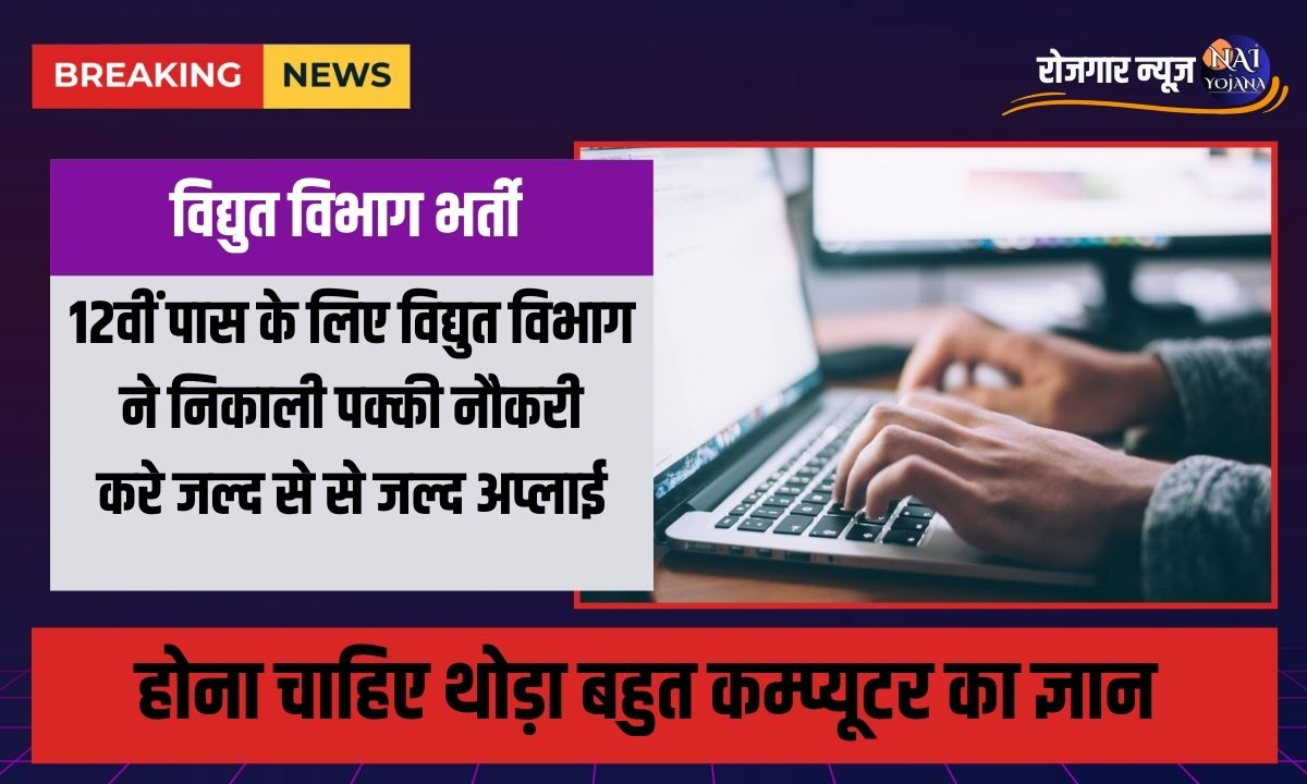 Data Entry Operator Vacancy 2024 : 12वीं पास के लिए विद्युत विभाग ने निकाली पक्की नौकरी, बिना परीक्षा होगा चयन 1 Data Entry Operator Vacancy